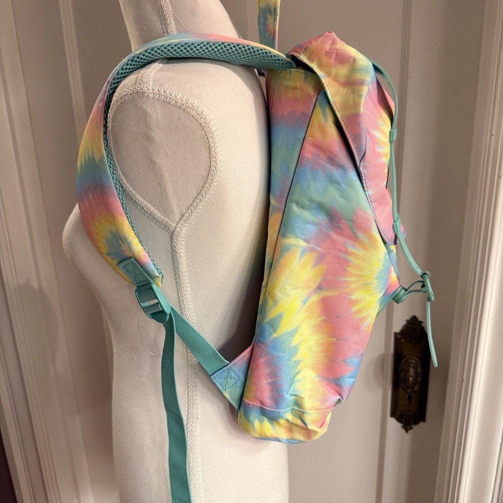 Rainbow Tye Dye Back Pack Adjustable Straps Laptop Pocket Inside - Picture 4 of 9